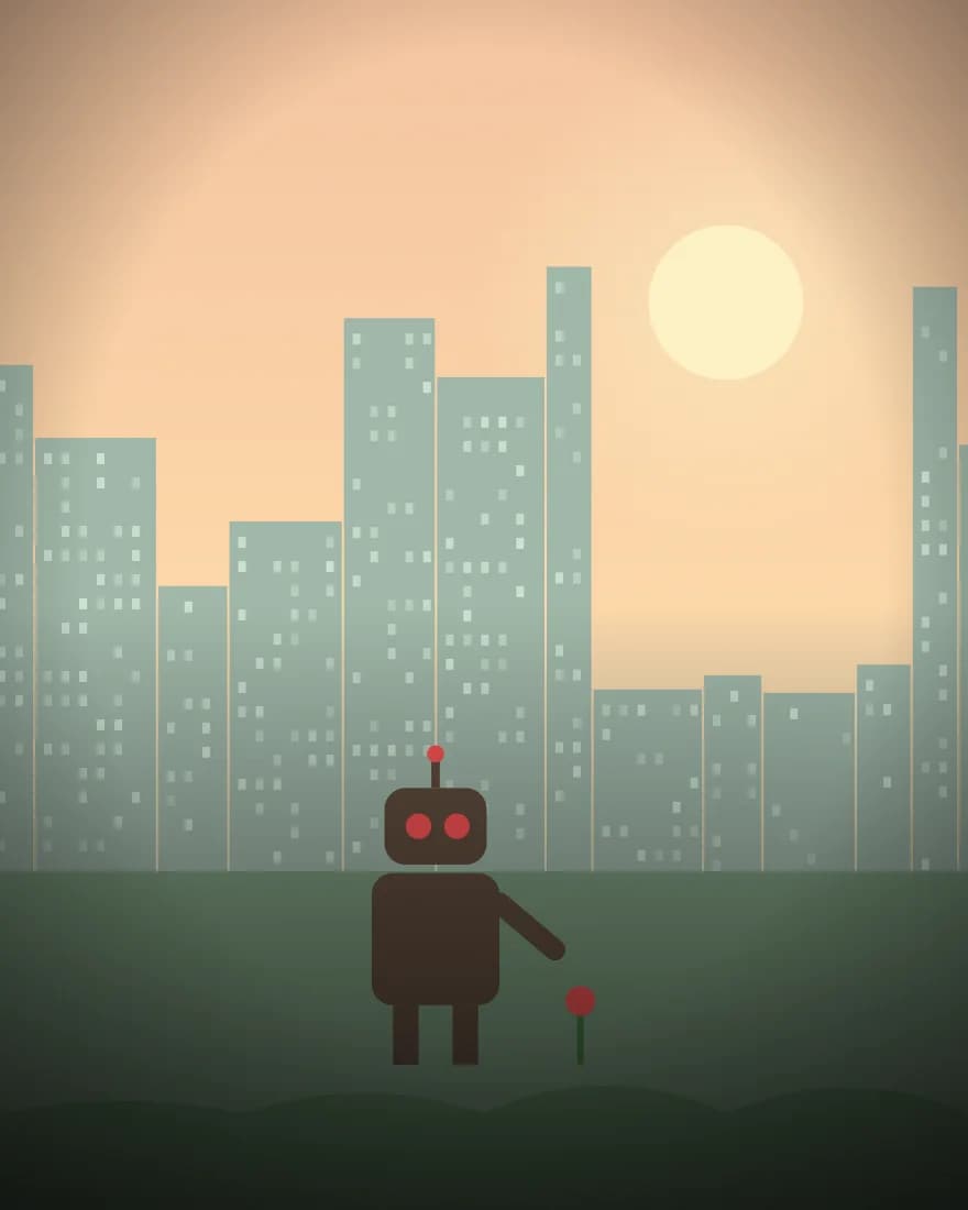 Der Roboter und die Blume